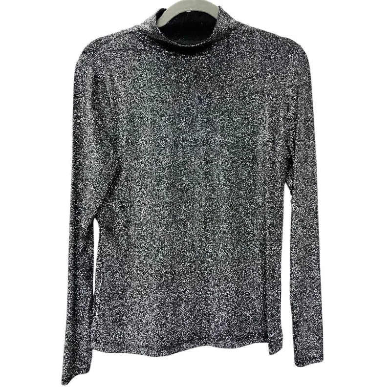 Top Long Sleeve By New York And Co In Silver, Size: M