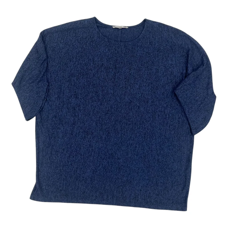 Top 3/4 Sleeve By Workshop In Blue, Size:1X