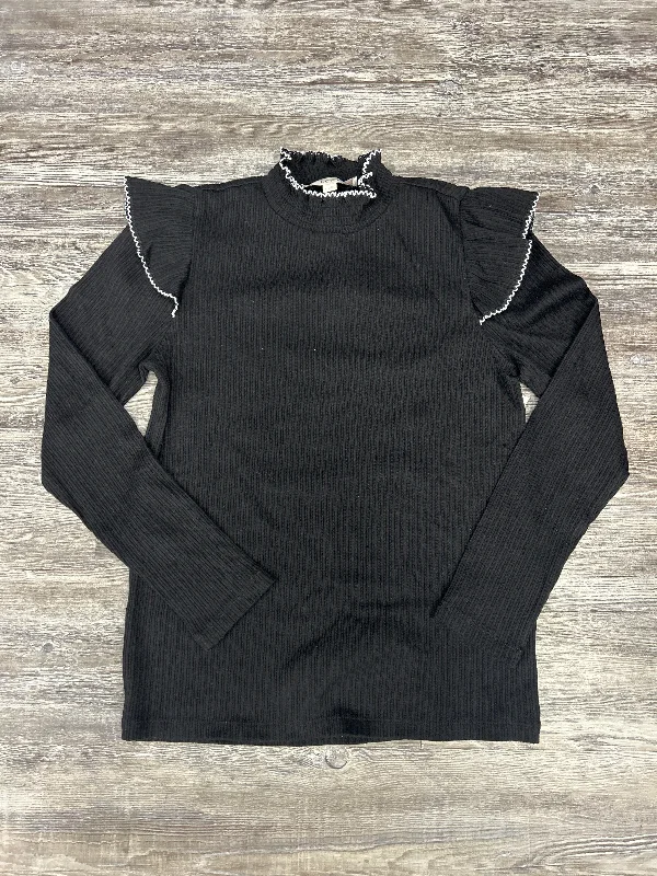 Top Long Sleeve By Loft In Black, Size: L