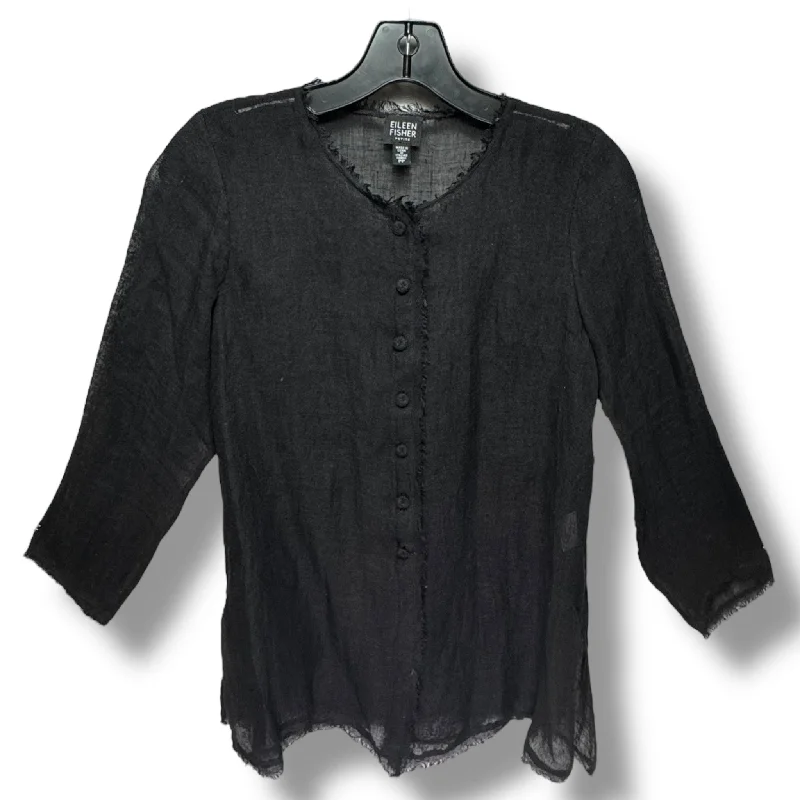 Top Long Sleeve By Eileen Fisher In Black, Size: Sp