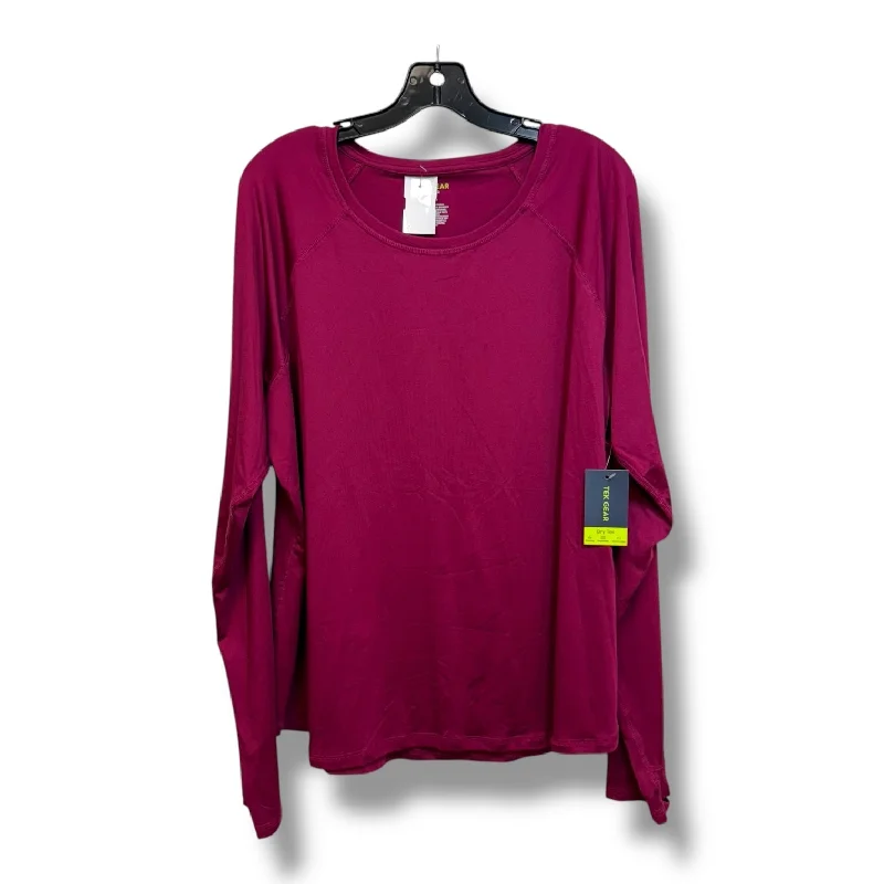 Top Long Sleeve By Tek Gear In Maroon, Size: Xxl