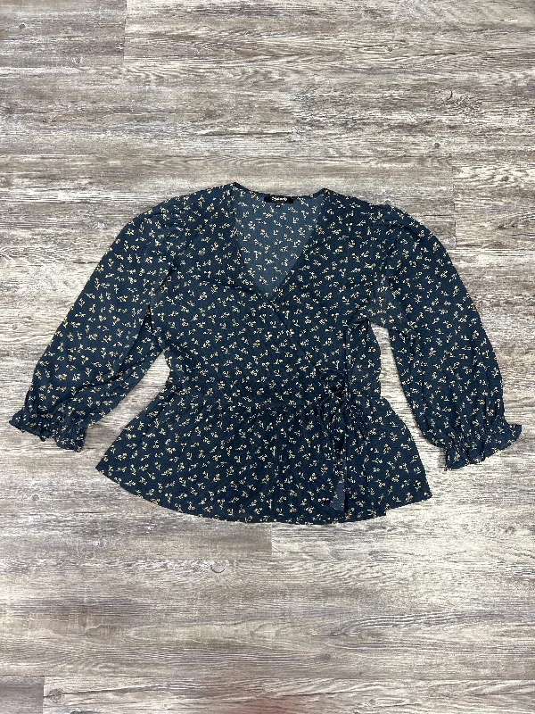 Top Long Sleeve By Madewell In Blue, Size: S