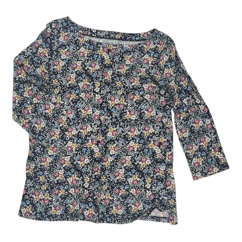 Top 3/4 Sleeve By Loft In Floral Print, Size:M