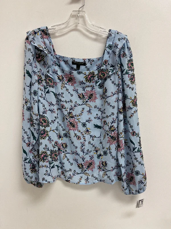 Top Long Sleeve By Banana Republic In Blue, Size: L