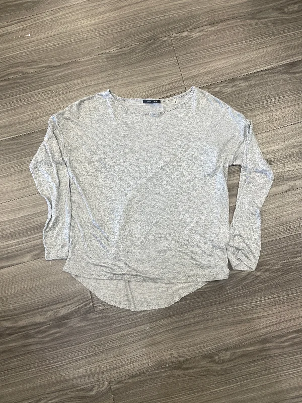 Top Long Sleeve By Tahari By Arthur Levine In Grey, Size: S