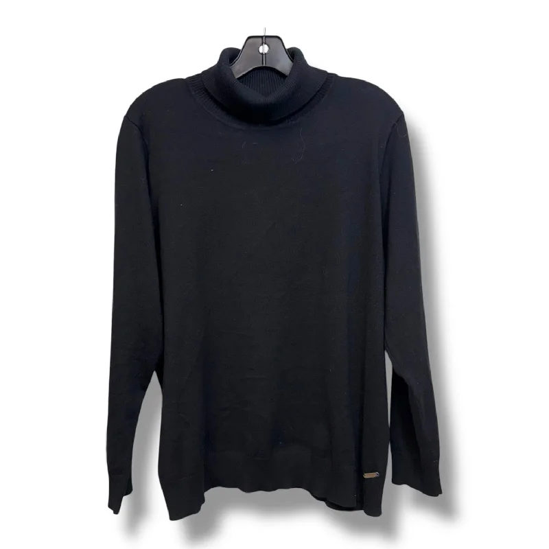 Top Long Sleeve By Calvin Klein In Black, Size: Xxl