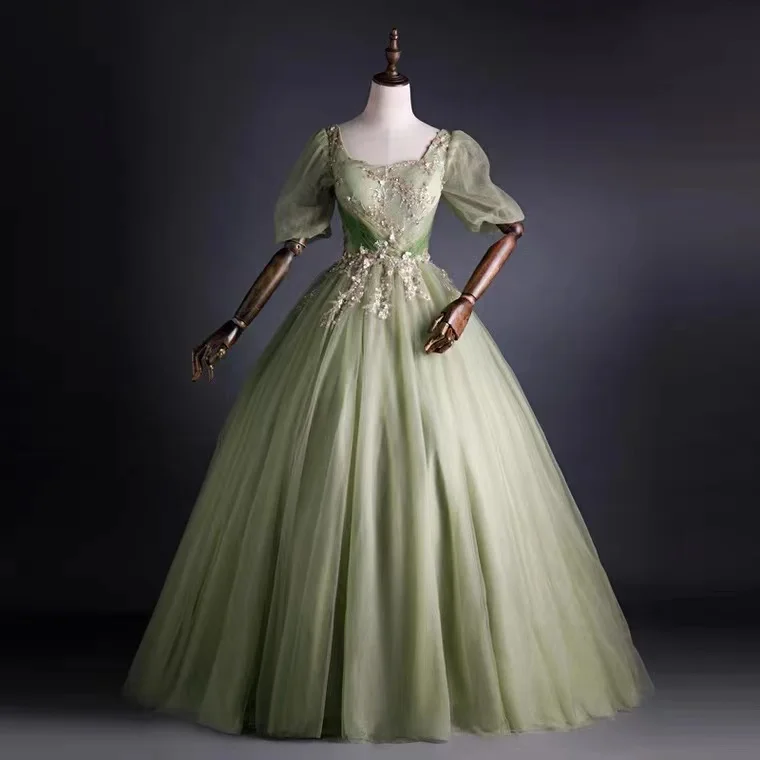 Elegant party dress,formal ball gown dress,green prom dress ,custom made gh2423