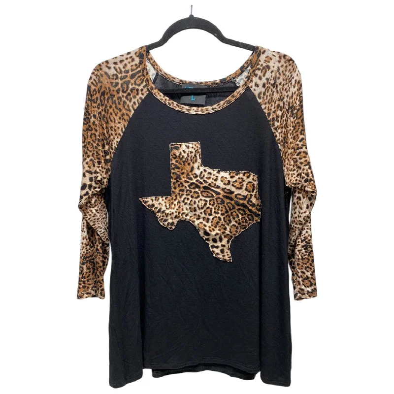 Top 3/4 Sleeve By Clothes Mentor In Animal Print, Size: L