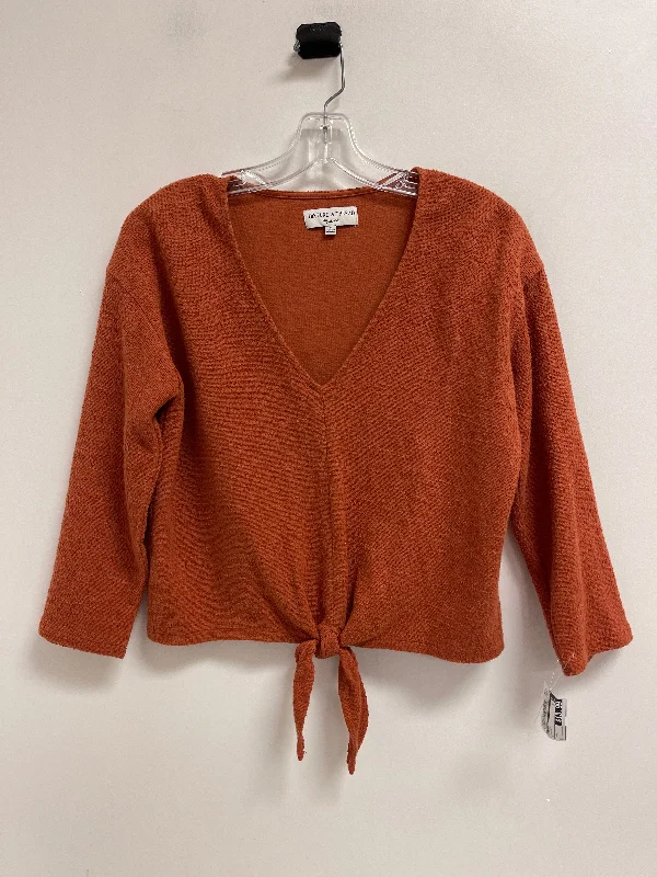 Top Long Sleeve By Madewell In Orange, Size: S