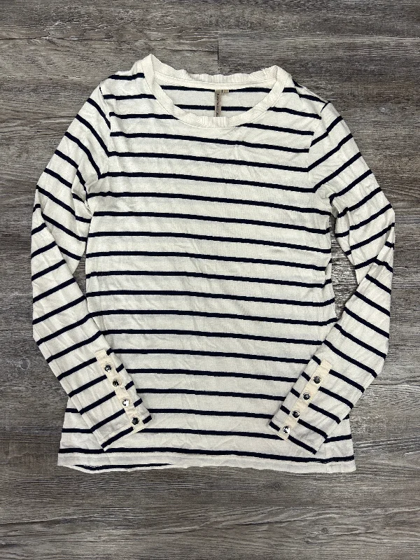 Top Long Sleeve By Banana Republic In Striped Pattern, Size: Xs