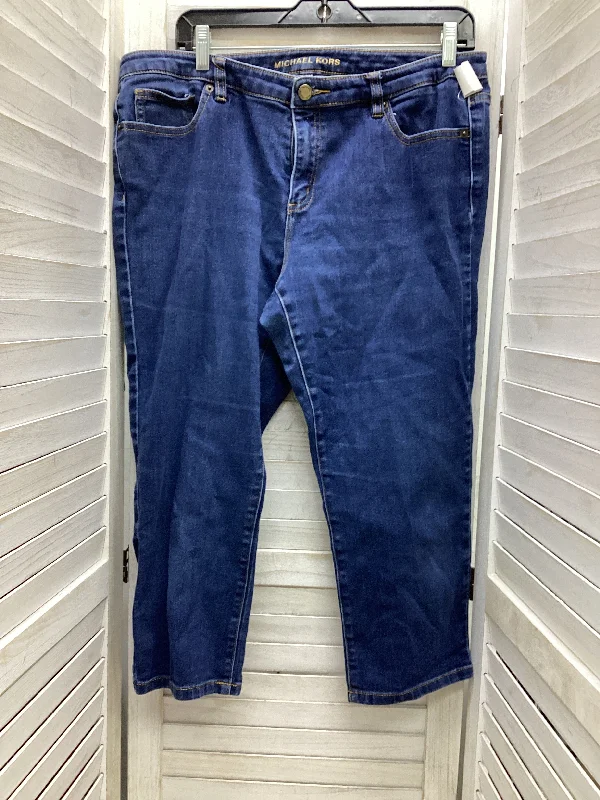 Jeans Cropped By Michael By Michael Kors In Blue Denim, Size: 14