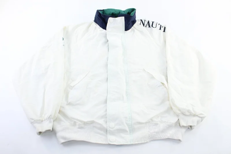 90's Nautica Challenge Embroidered White Zip Up Jacket