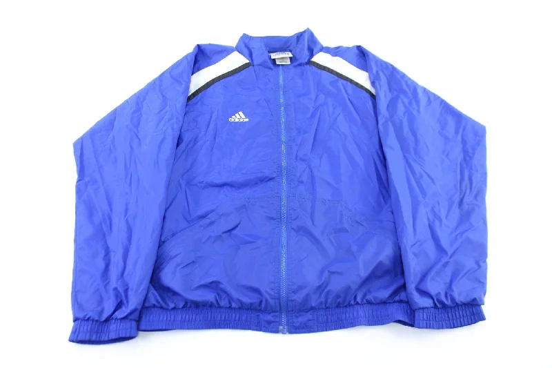 Adidas Embroidered Logo Blue, White, & Black Zip Up Jacket