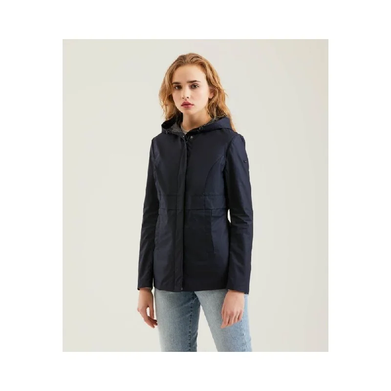 Blue Polyester Women Jacket