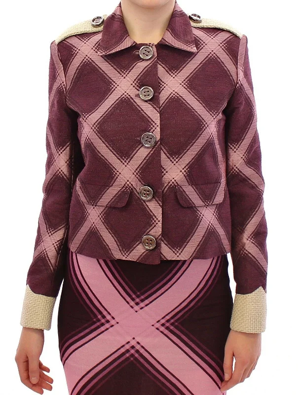 Elegant Multicolor Check Print Jacket