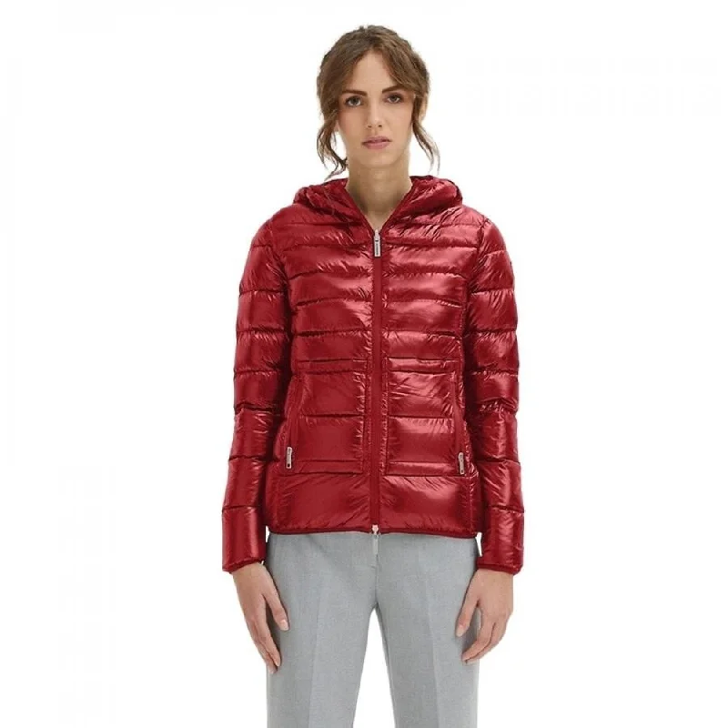 Red Nylon Women Jacket