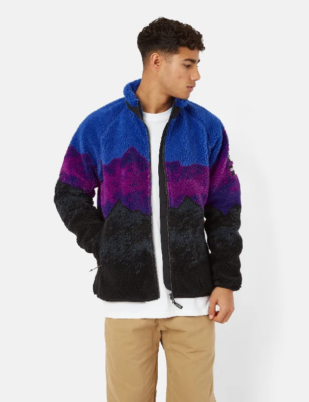 Gramicci x Nanga Ridgeline Fleece Jacket - Black/Blue/Magenta