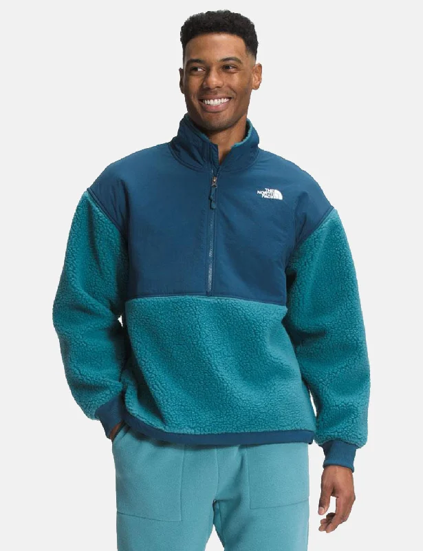 North Face Platte Sherpa 1/4 Zip Sweatshirt - Storm Blue/Monterey Blue