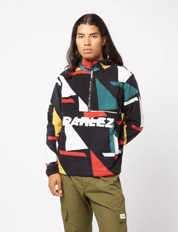 Parlez Lark Fleece Pop Over Shirt - Green/Yellow/Red