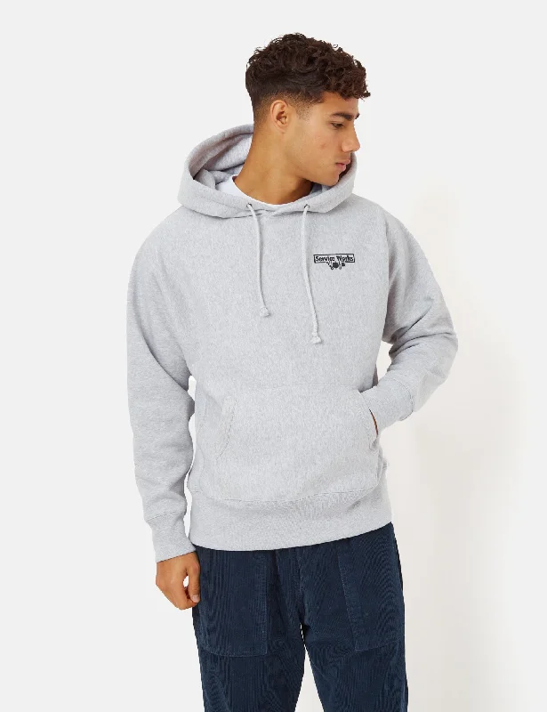 Service Works Trademark Hooded Sweatshirt (12oz) - Grey