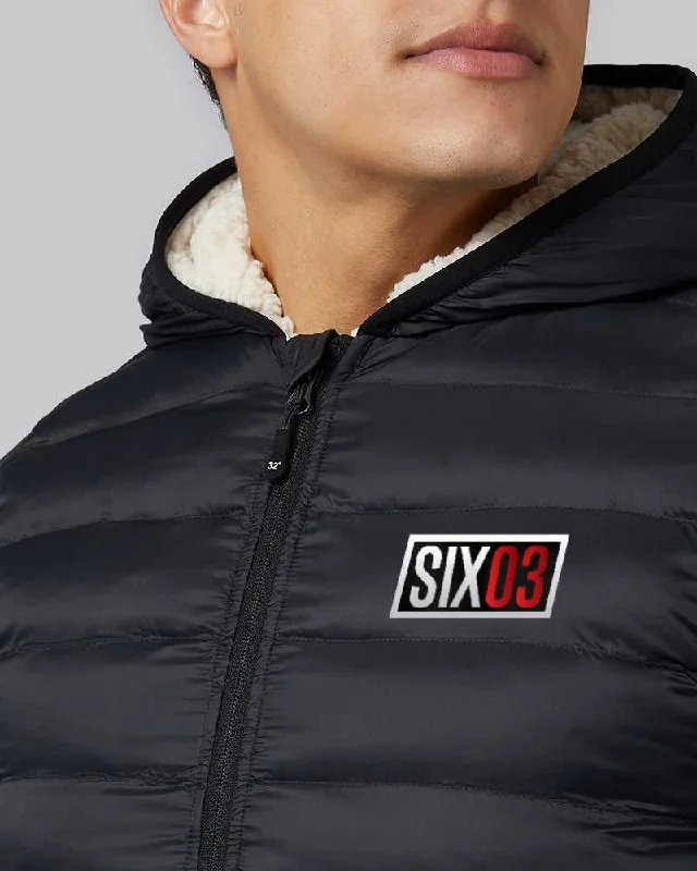 SIX03 MEN'S HOODED SHERPA-LINED JACKET