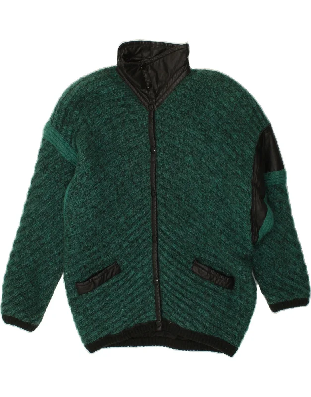 VETTA Womens Knit Bomber Jacket IT 42 Medium Green Mohair