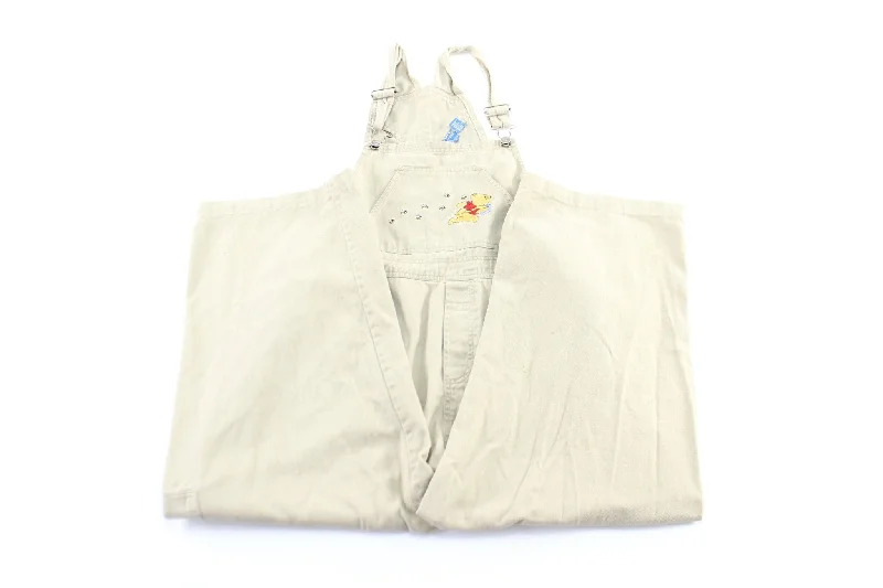 Winnie the Pooh Embroidered Beige Overalls