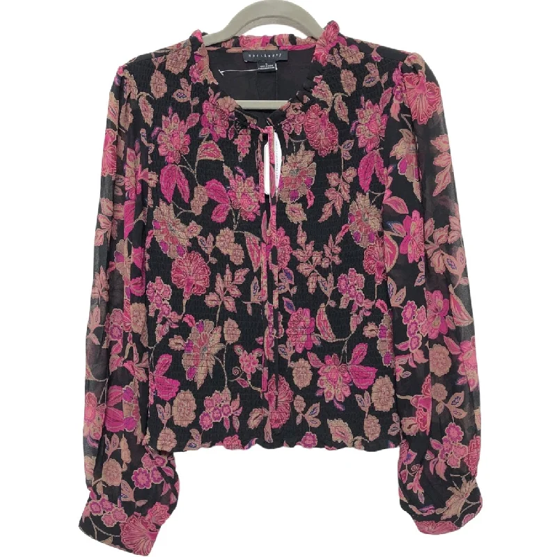 Black & Pink Blouse Long Sleeve Sanctuary, Size S