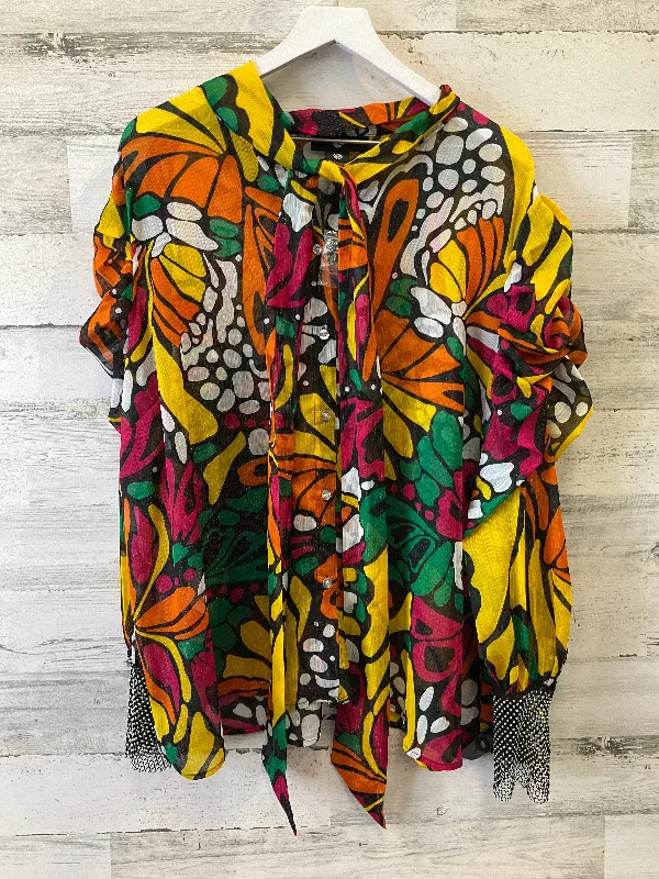 Multi-colored Blouse Long Sleeve Ashley Stewart, Size 3x