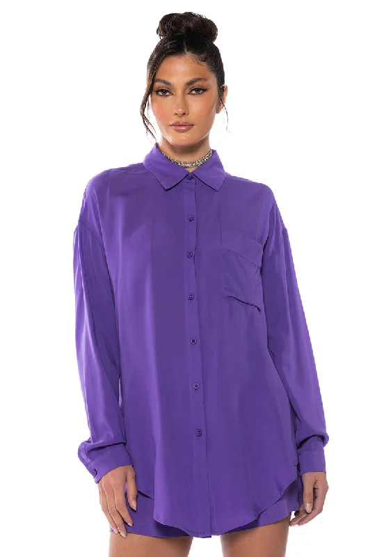 PURPLE RAIN BUTTON DOWN