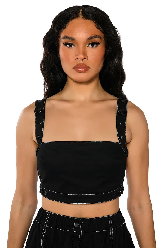 SECRET ADMIRER DENIM CROP TOP