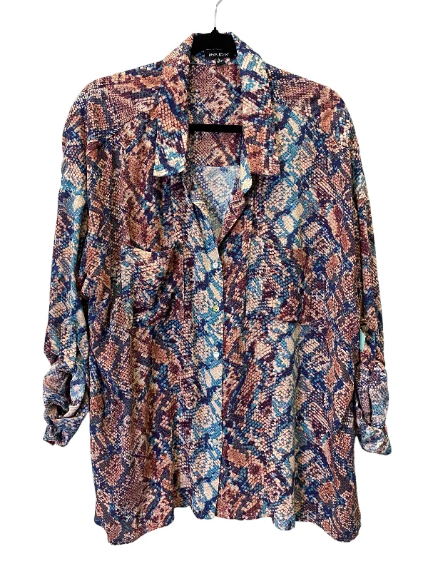 Snakeskin Print Blouse Long Sleeve Dear John, Size L