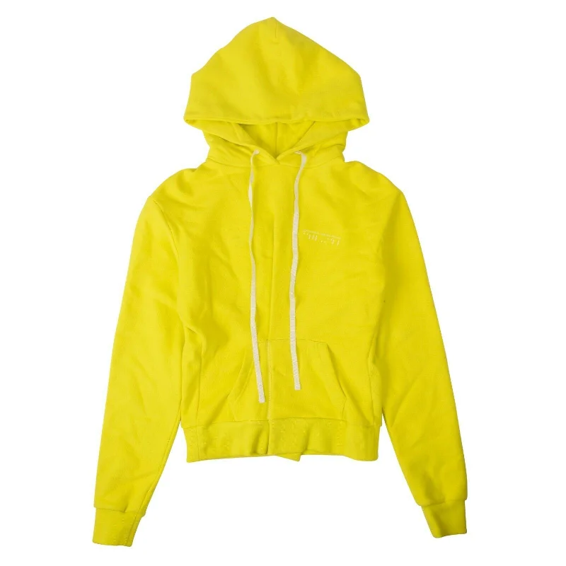 Yellow Long Drawstring Hoodie